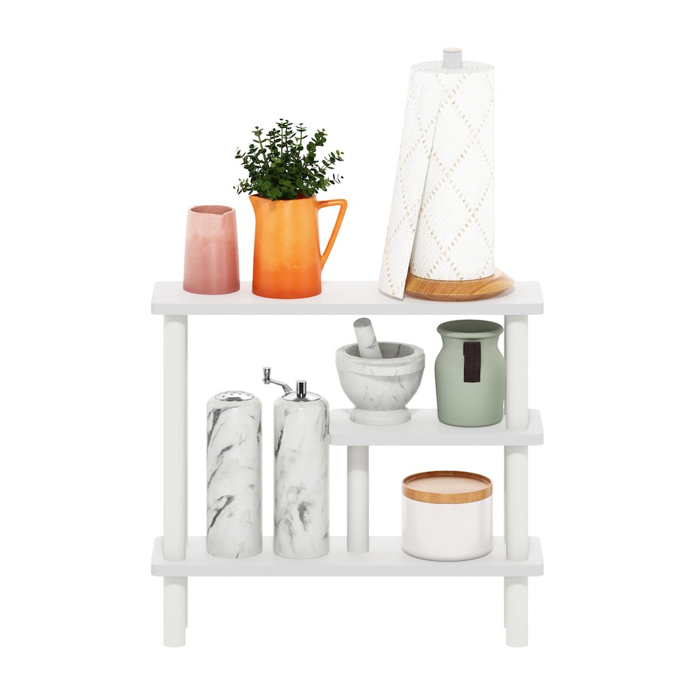 Turn-N-Tube Slim Space Saving Storage Rack, White/White. Picture 4