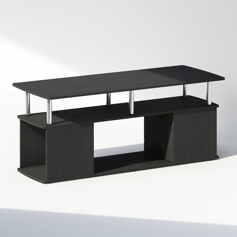JAYA Utility Design Coffee Table, Americano, Stainless Steel Tubes. Picture 1