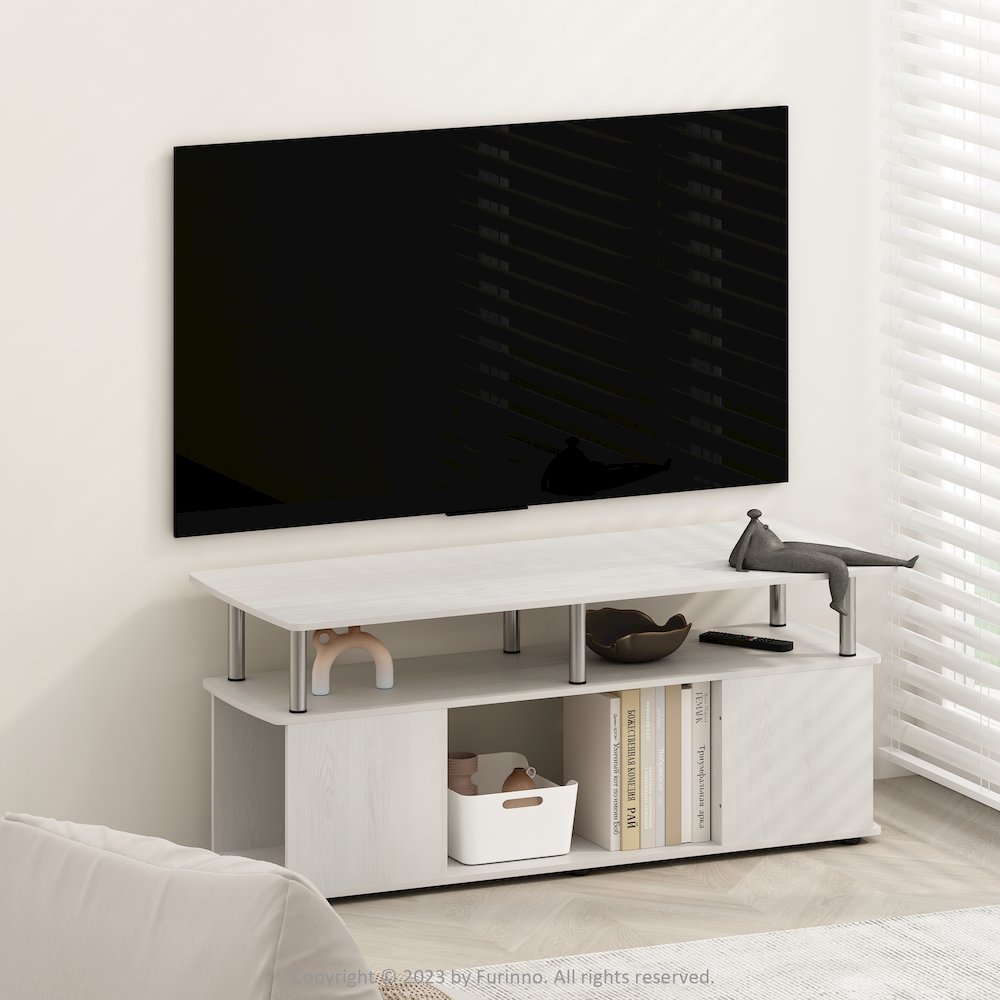 JAYA Utility Design Coffee Table, White Oak, Stainless Steel Tubes. Picture 6