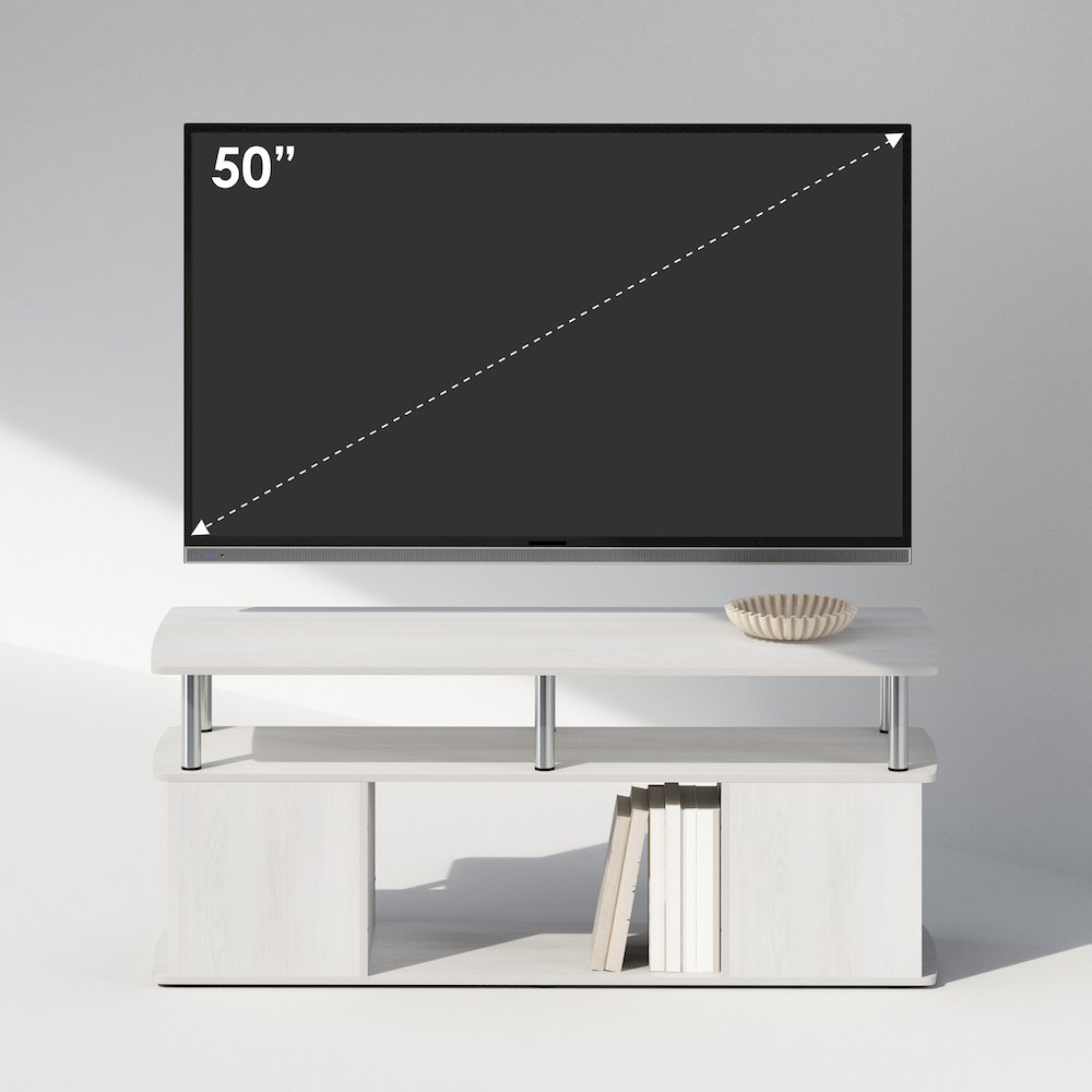 JAYA Utility Design Coffee Table, White Oak, Stainless Steel Tubes. Picture 5