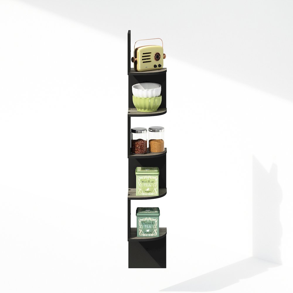 5-Tier Floating Corner Shelf, Wall Mount Shelves for Storage. Picture 5