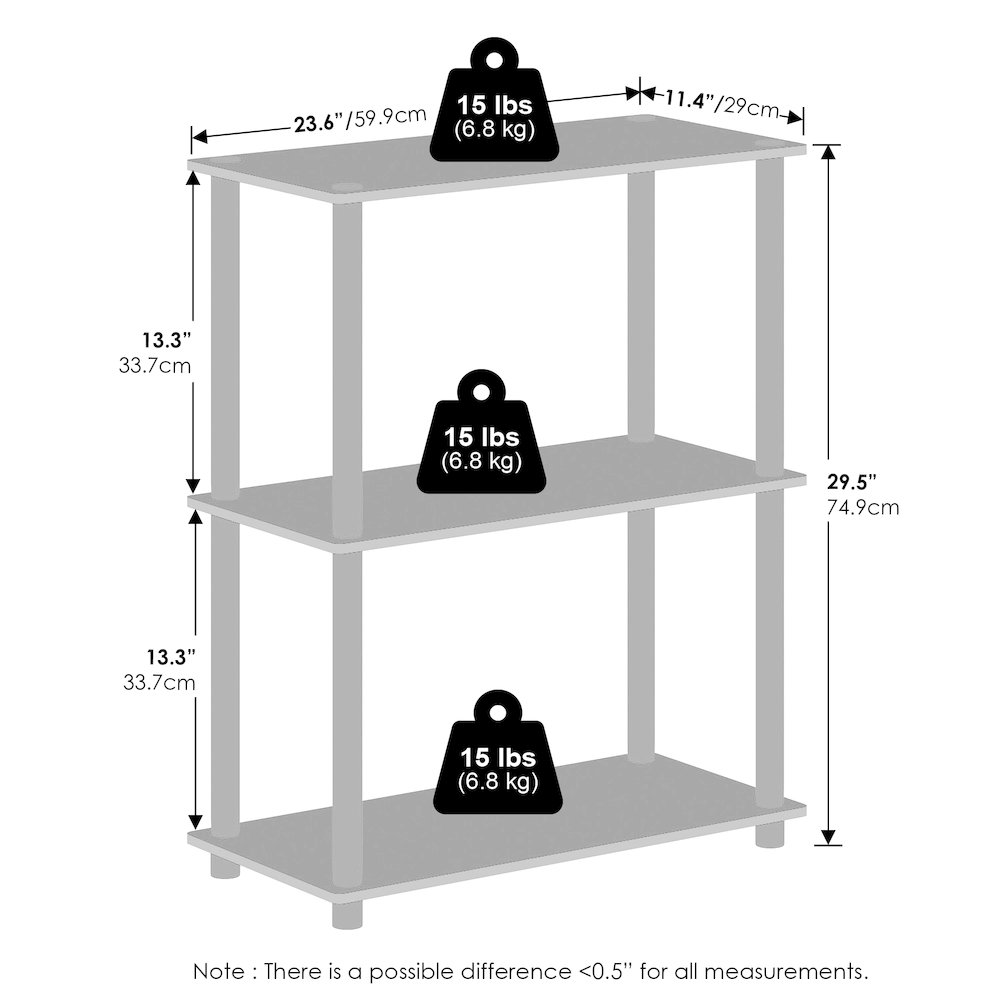 Turn-N-Tube 3-Tier Multipurpose Compact Display Rack, Shelving Unit, Bookcase. Picture 2