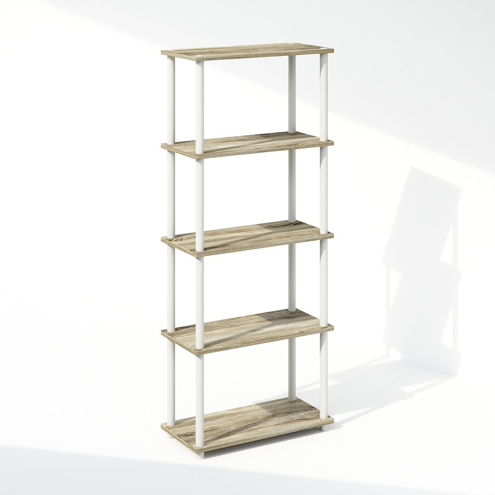 Turn-N-Tube 5-Tier Multipurpose Compact Display Rack, Shelving Unit, Bookcase. Picture 1