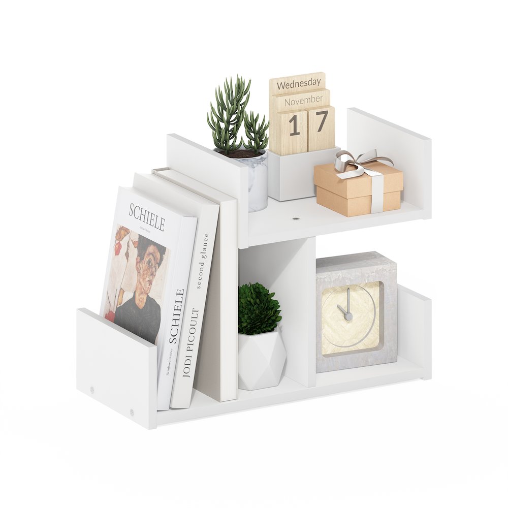 Hermite Wooden Desktop Bookshelf Storage Organizer for Home and Office Supplies. Picture 4