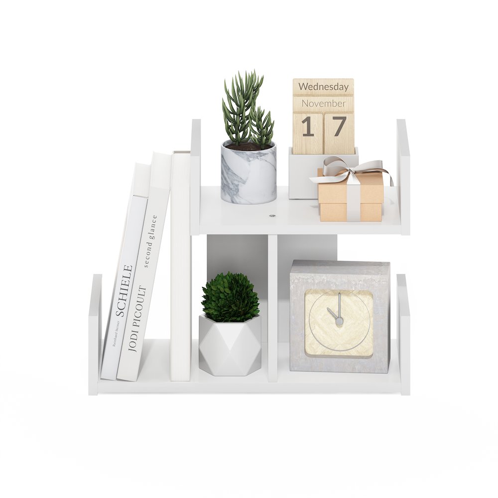Hermite Wooden Desktop Bookshelf Storage Organizer for Home and Office Supplies. Picture 5