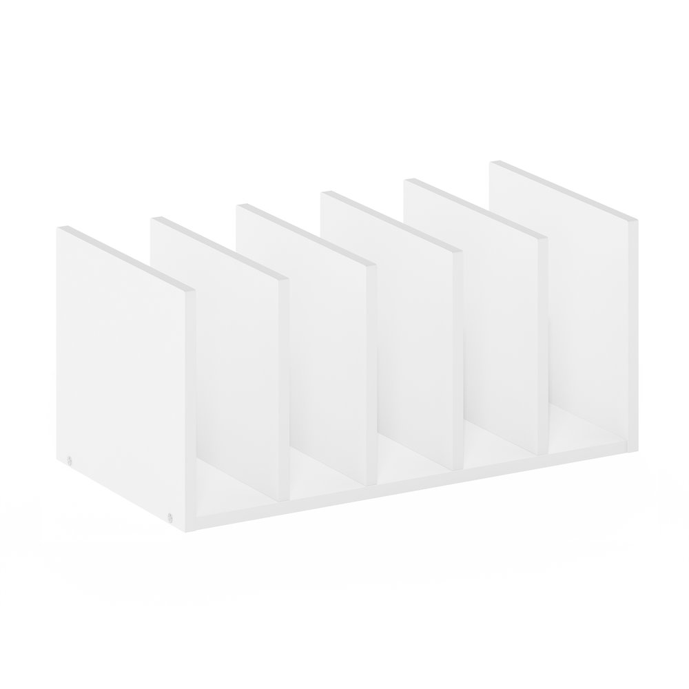 Hermite Home Office Supplies Desktop Bookshelf Storage Organizer, White. Picture 1