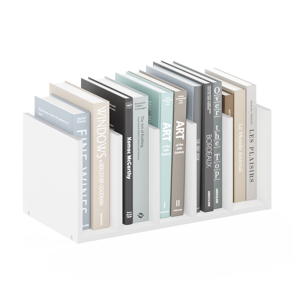 Hermite Home Office Supplies Desktop Bookshelf Storage Organizer, White. Picture 4