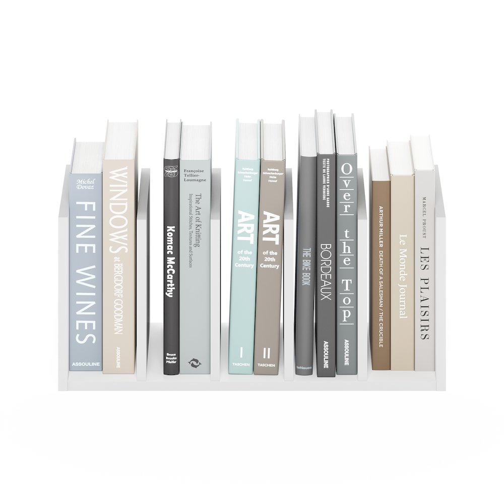 Hermite Home Office Supplies Desktop Bookshelf Storage Organizer, White. Picture 5