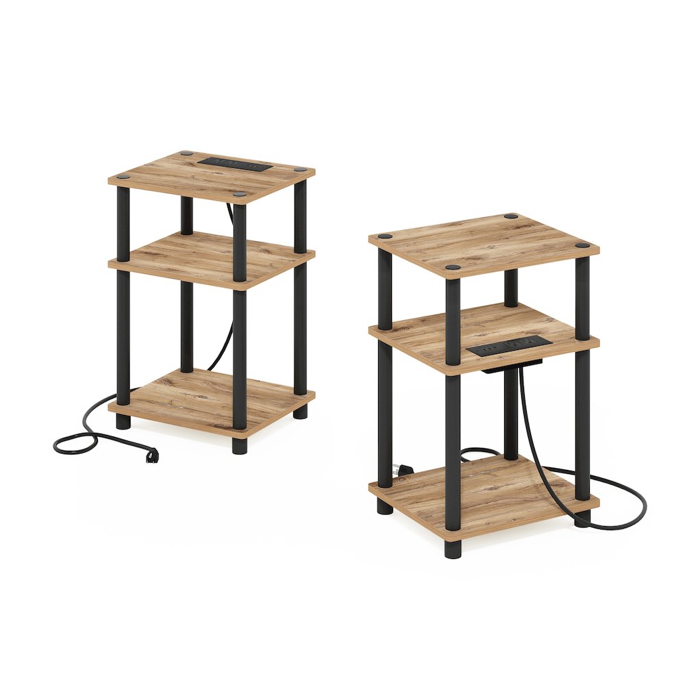 Just 3-Tier Turn-N-Tube USB and Type-C Charging Port End Table, Set of 2. Picture 3