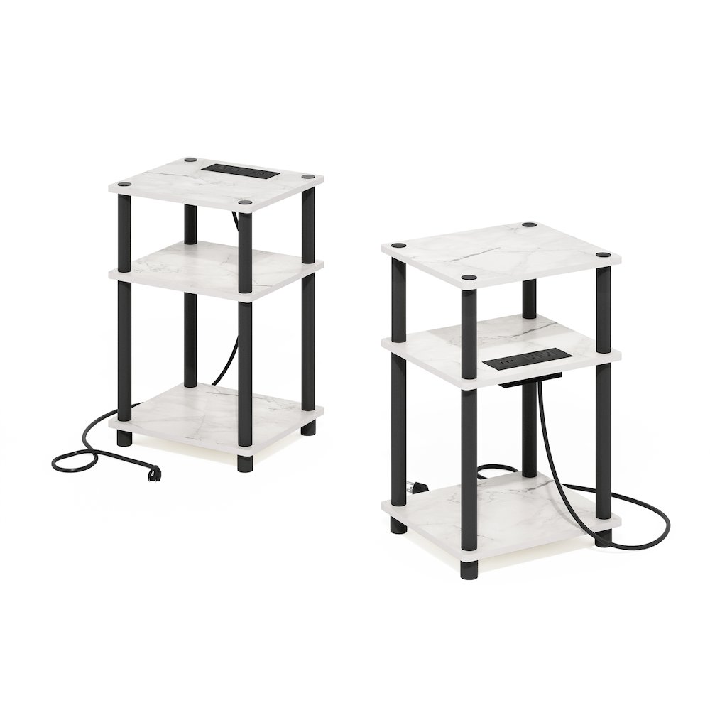 Just 3-Tier Turn-N-Tube USB and Type-C Charging Port End Table, Set of 2. Picture 3