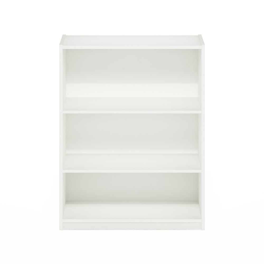 Gehry 3-Tier Bookcase, Bookshelf with Adjustable Shelves, White. Picture 3