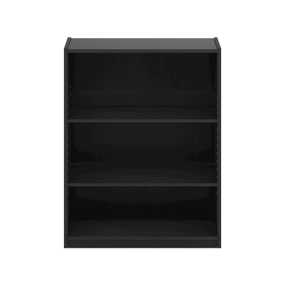 Gehry 3-Tier Bookcase, Bookshelf with Adjustable Shelves, Blackwood. Picture 3
