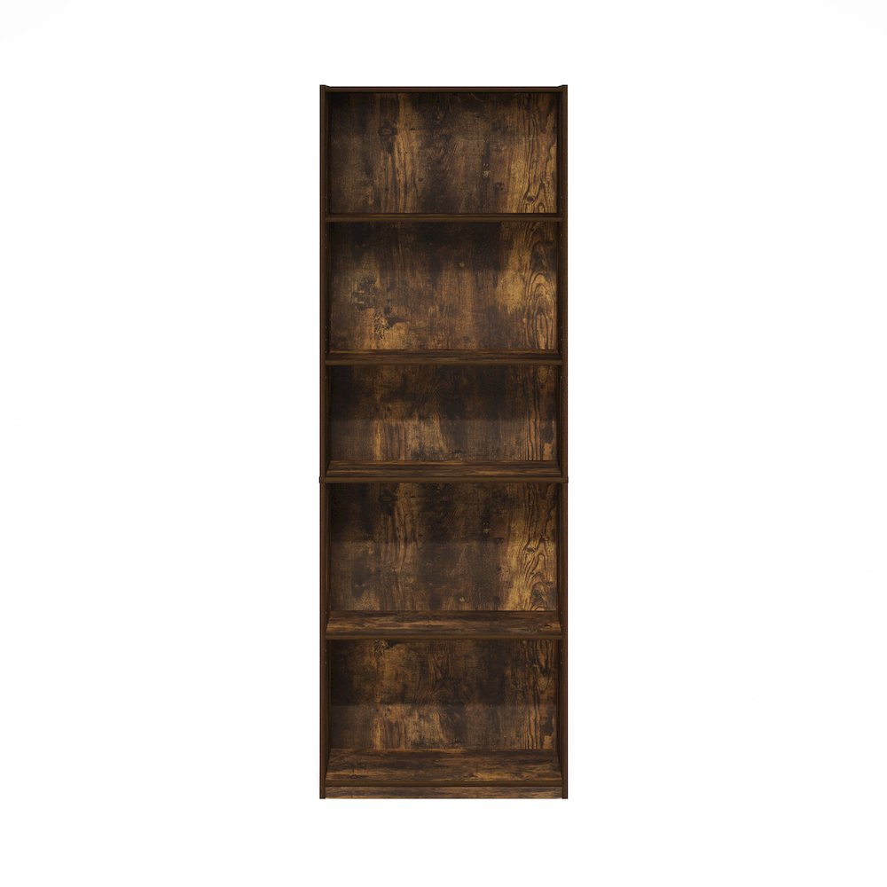 Gehry 5-Tier Bookcase, Bookshelf with Adjustable Shelves, Amber Pine. Picture 3