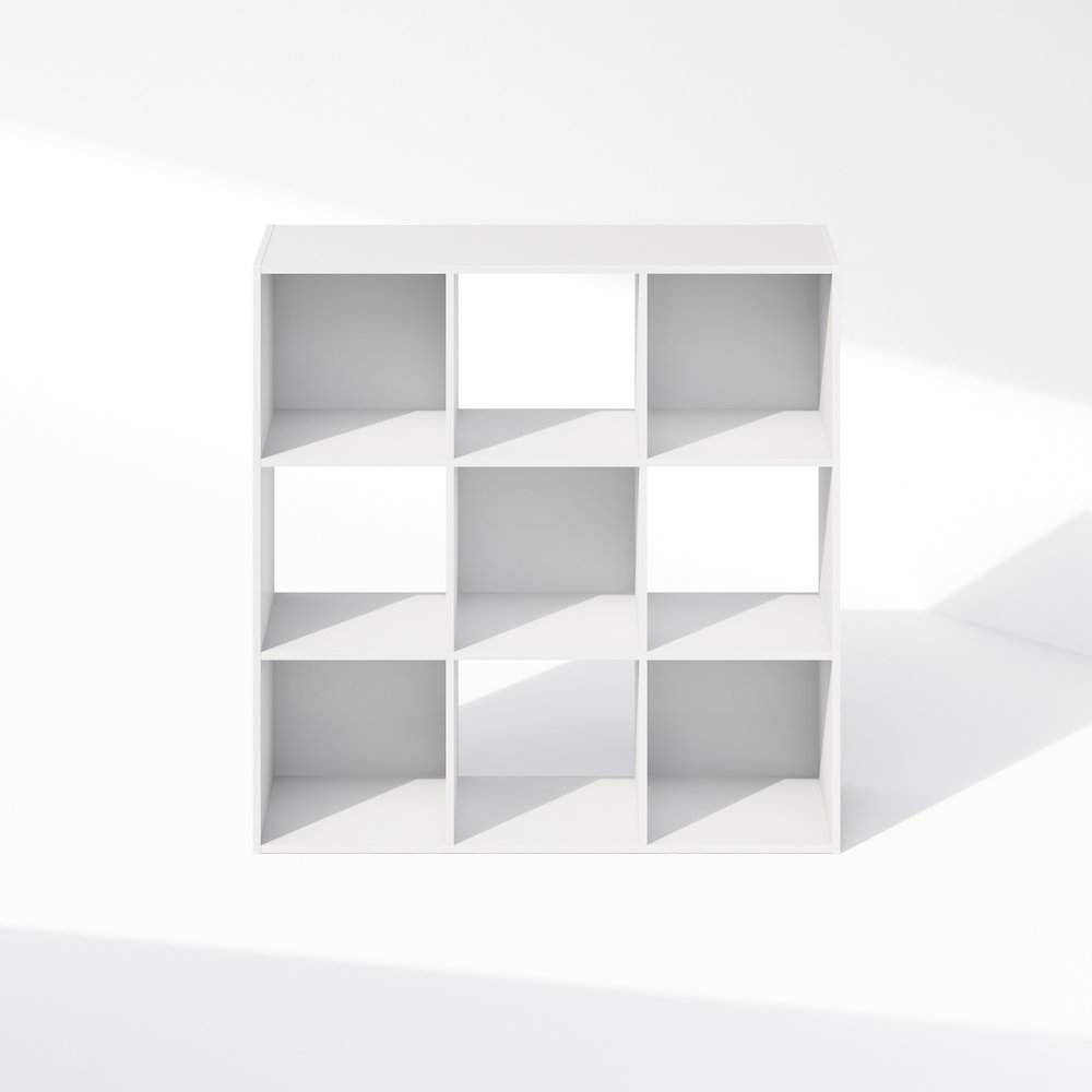 Pelli Cubic Storage Cabinet, Bookcase, Bookshelf, 9-Cube, White. Picture 3
