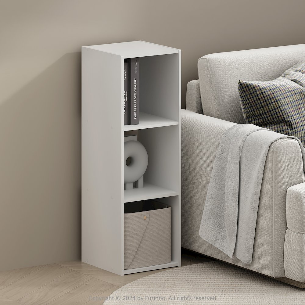 Pelli Cubic Storage Cabinet, Bookcase, Bookshelf, 3-Cube, White. Picture 6