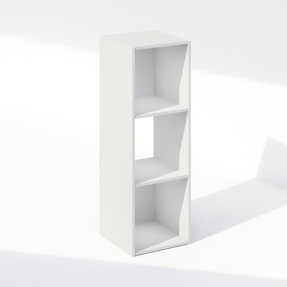 Pelli Cubic Storage Cabinet, Bookcase, Bookshelf, 3-Cube, White. Picture 1