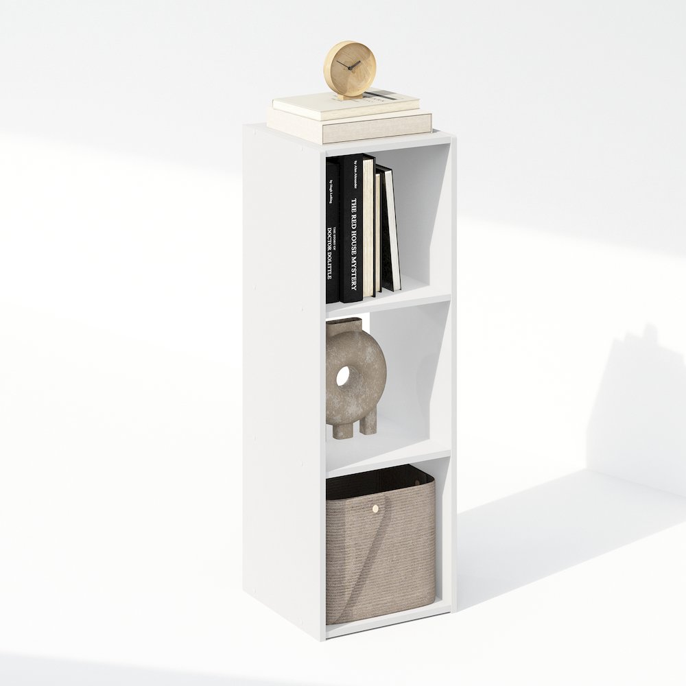 Pelli Cubic Storage Cabinet, Bookcase, Bookshelf, 3-Cube, White. Picture 4