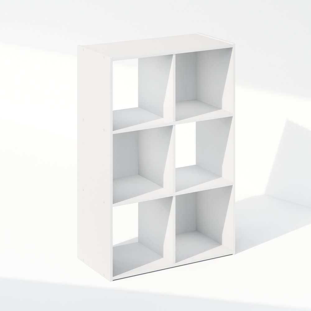 Pelli Cubic Storage Cabinet, Bookcase, Bookshelf, 6-Cube, White. Picture 1