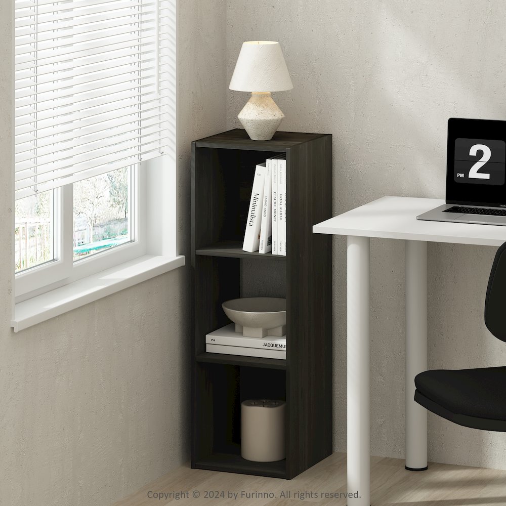 Pelli Cubic Storage Cabinet, Bookcase, Bookshelf, 3-Cube, Espresso. Picture 6