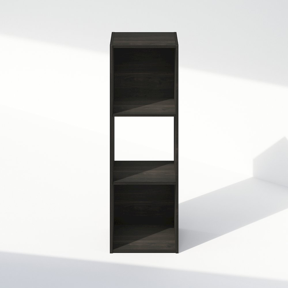 Pelli Cubic Storage Cabinet, Bookcase, Bookshelf, 3-Cube, Espresso. Picture 3