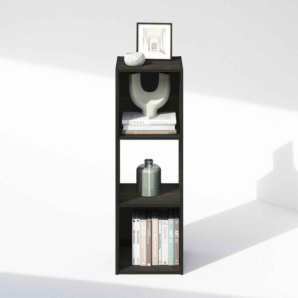 Pelli Cubic Storage Cabinet, Bookcase, Bookshelf, 3-Cube, Espresso. Picture 5