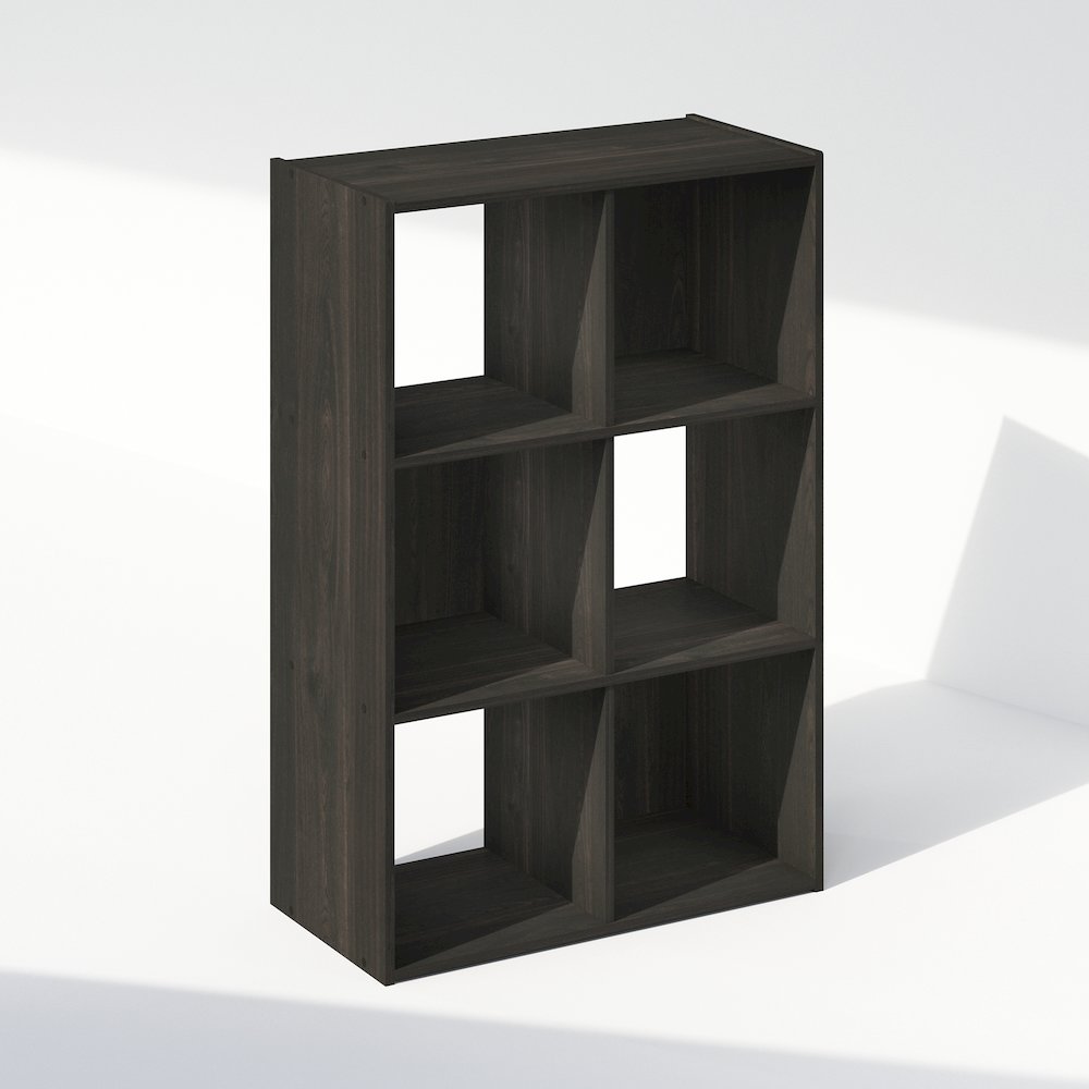 Pelli Cubic Storage Cabinet, Bookcase, Bookshelf, 6-Cube, Espresso. Picture 1