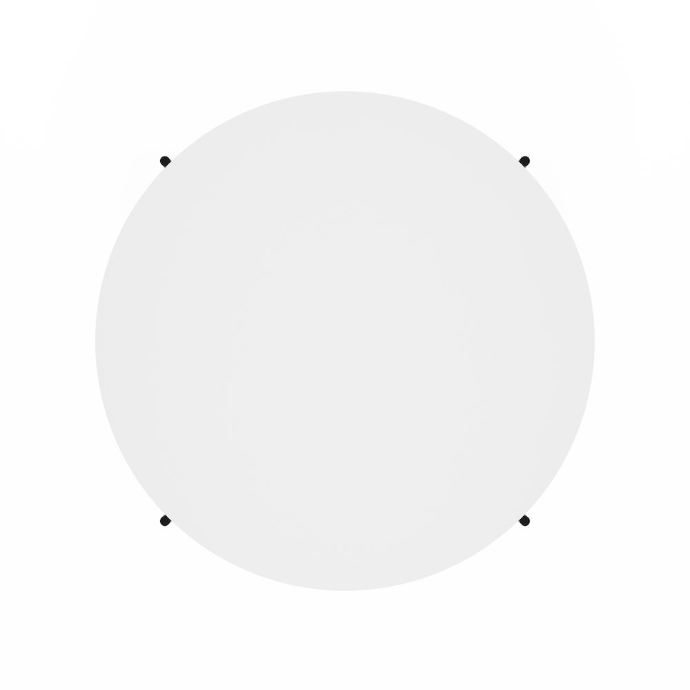 Besi 2-Tier Modern Round Coffee Table Table with Sturdy Metal Legs, White/Black. Picture 3