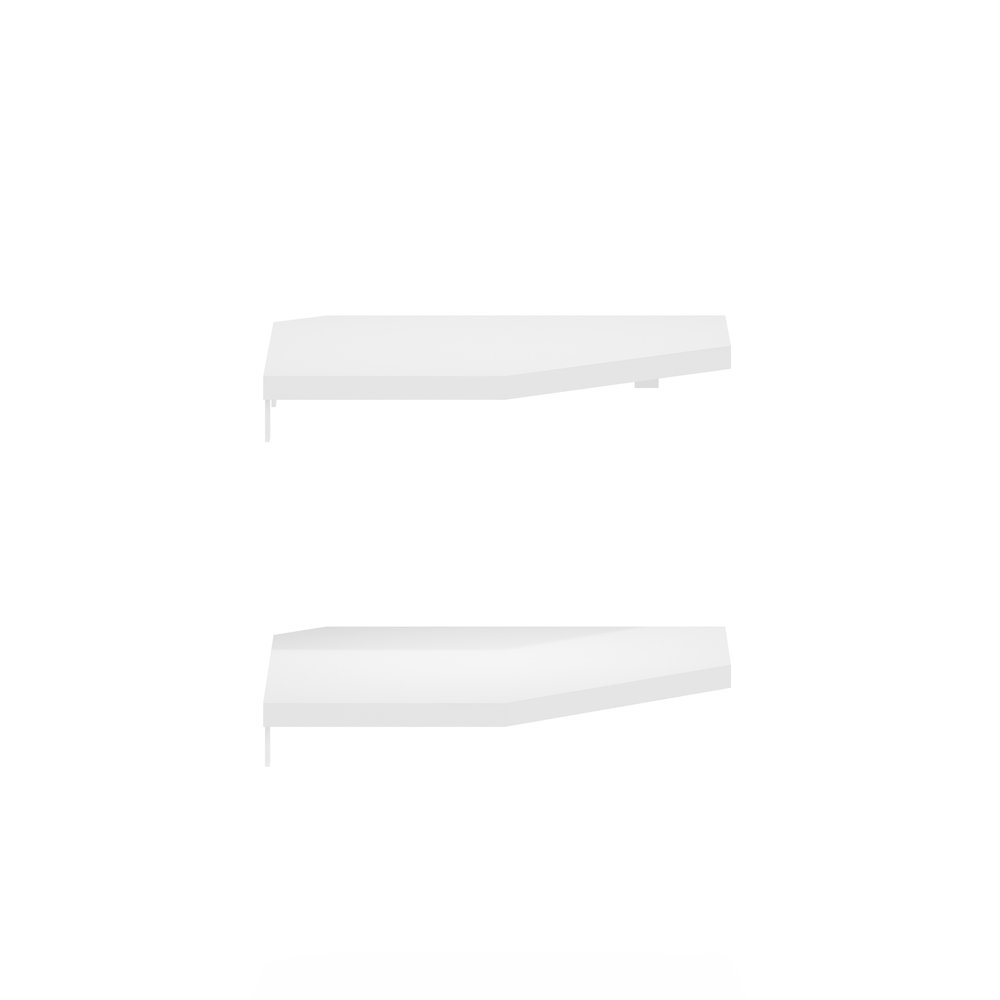 Rossi Hexagon Corner Floating Shelves, Wall Mount Display Shelf, White, Set of 2. Picture 3