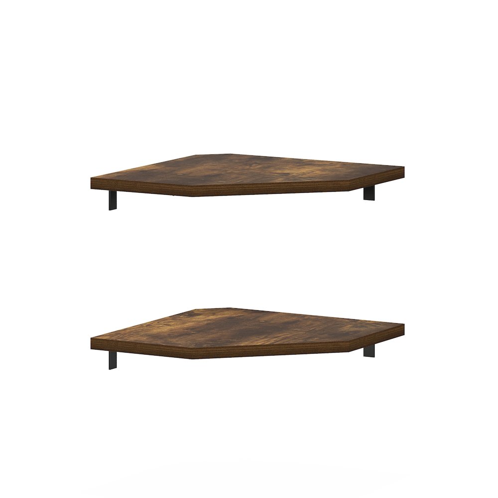 Rossi Hexagon Corner Floating Shelves, Wall Mount Display Shelf, Set of 2. Picture 1
