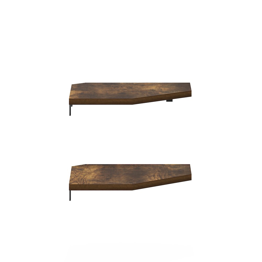Rossi Hexagon Corner Floating Shelves, Wall Mount Display Shelf, Set of 2. Picture 3