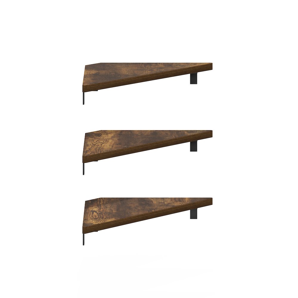 Rossi Triangle Corner Floating Shelves, Wall Mount Display Shelf, Set of 3. Picture 3