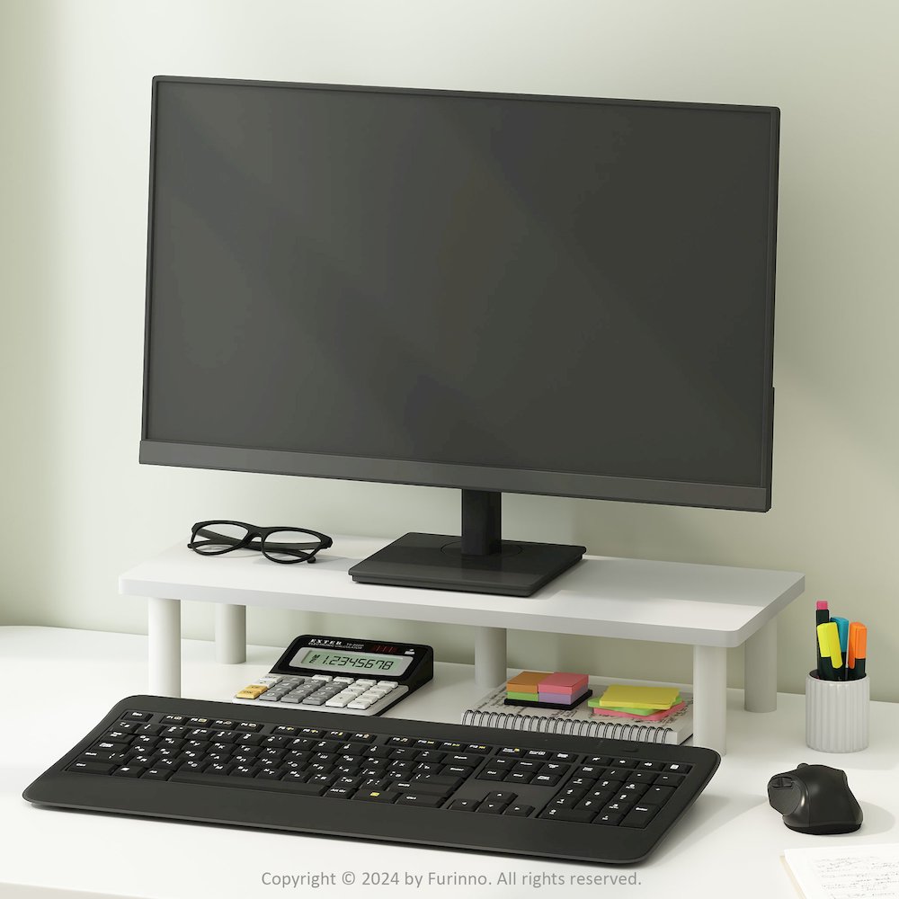 Turn-N-Tube Monitor Riser Stand, Plain White/White. Picture 2