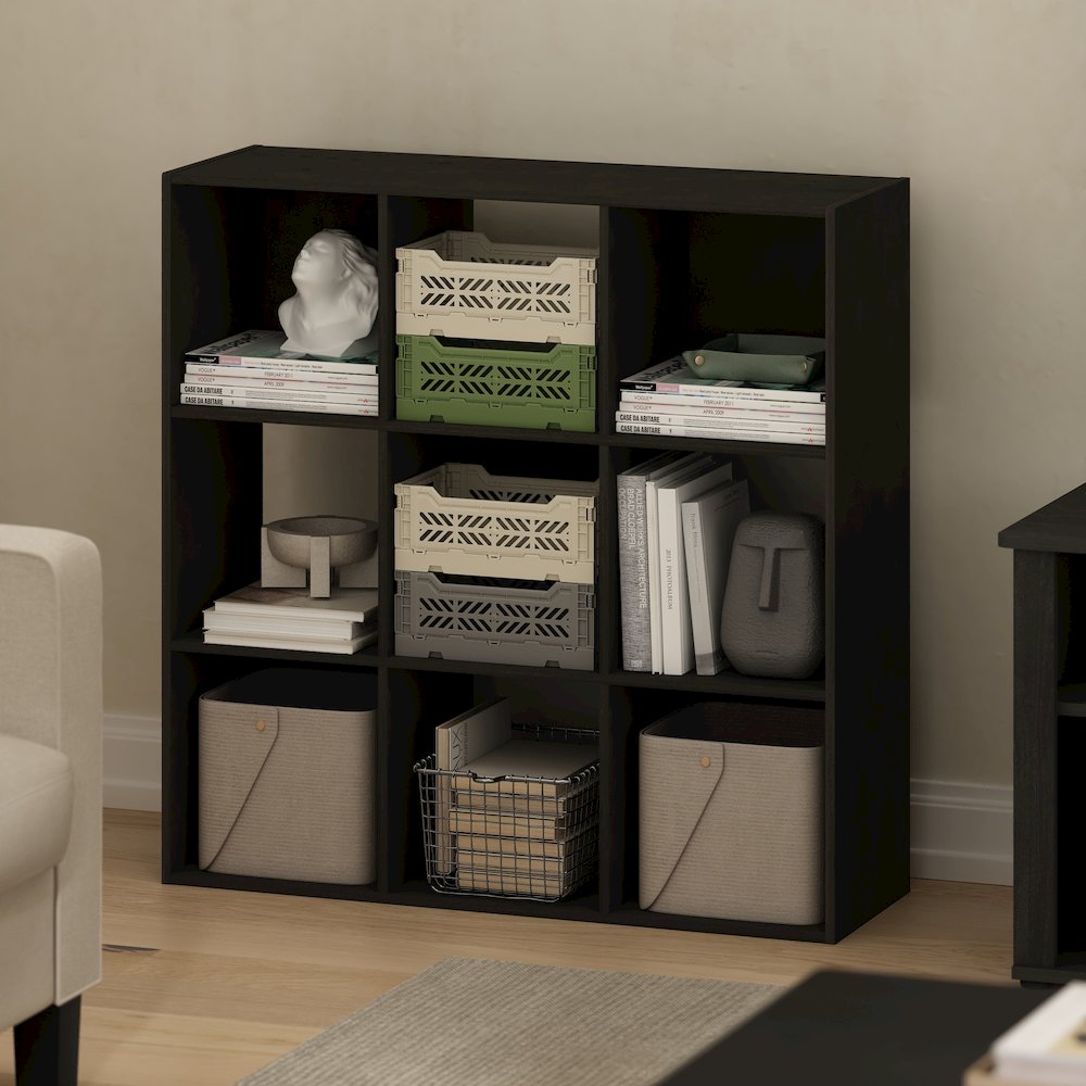 Pelli Cubic Storage Cabinet, Bookcase, Bookshelf, 9-Cube, Espresso. Picture 6