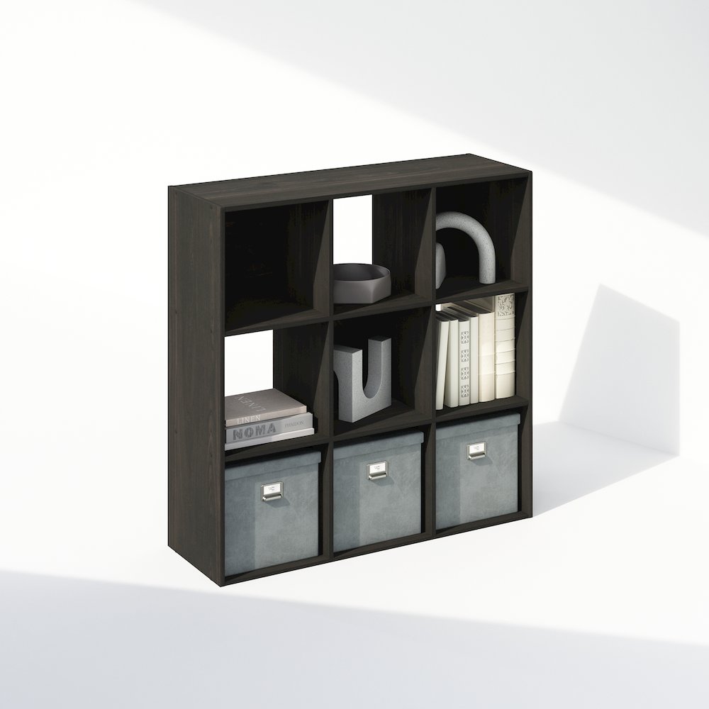Pelli Cubic Storage Cabinet, Bookcase, Bookshelf, 9-Cube, Espresso. Picture 4