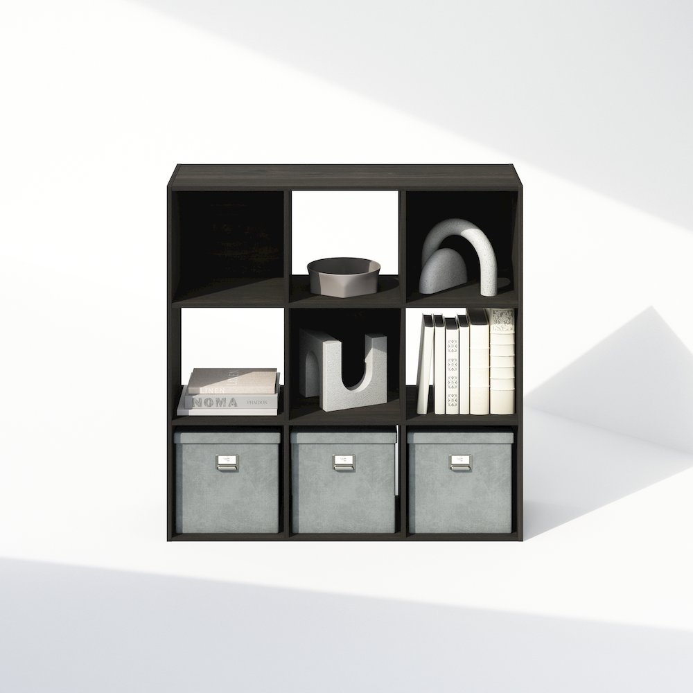 Pelli Cubic Storage Cabinet, Bookcase, Bookshelf, 9-Cube, Espresso. Picture 5