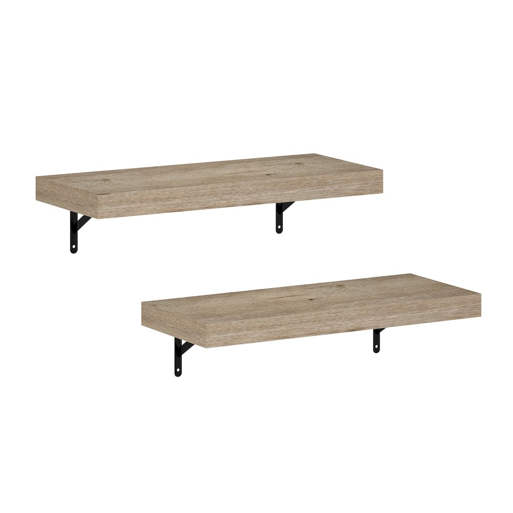 Tanna 22-Inch Wall Mounted Floating Display Shelves, Natural, Set of 2. Picture 1