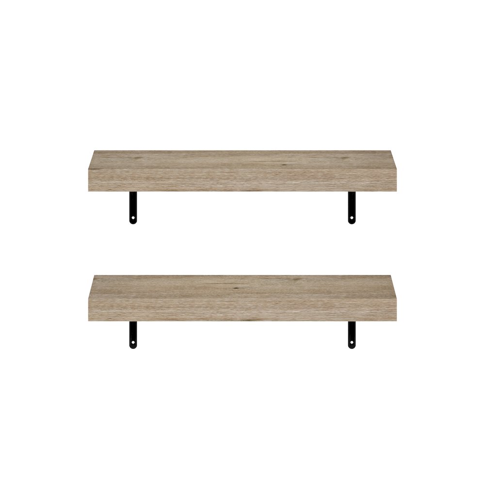 Tanna 22-Inch Wall Mounted Floating Display Shelves, Natural, Set of 2. Picture 3