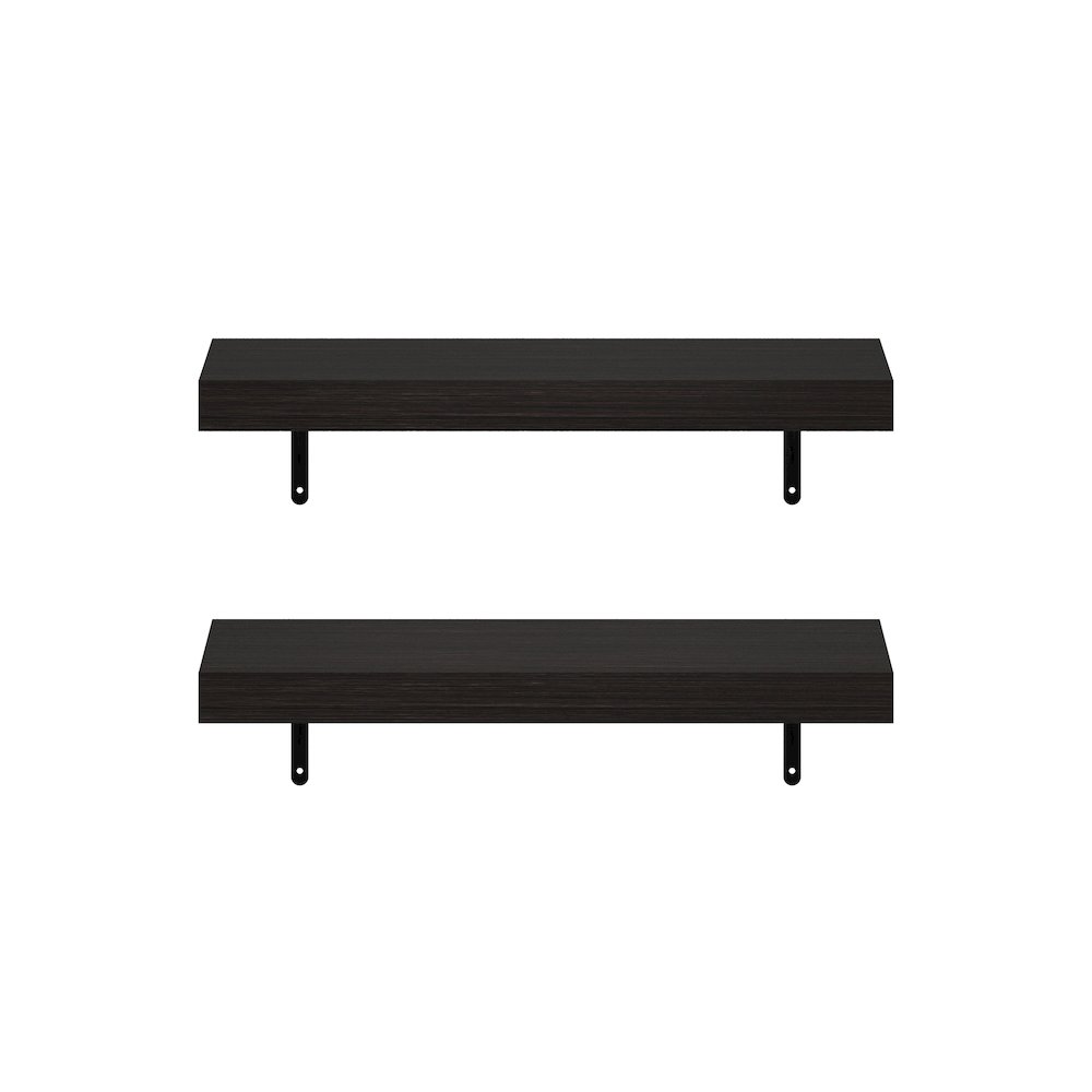 Tanna 22-Inch Wall Mounted Floating Display Shelves, Tobacco Oak, Set of 2. Picture 3