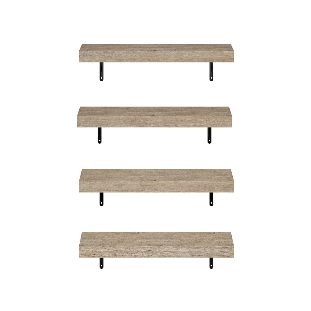 Tanna 22-Inch Wall Mounted Floating Display Shelves, Natural, Set of 4. Picture 3