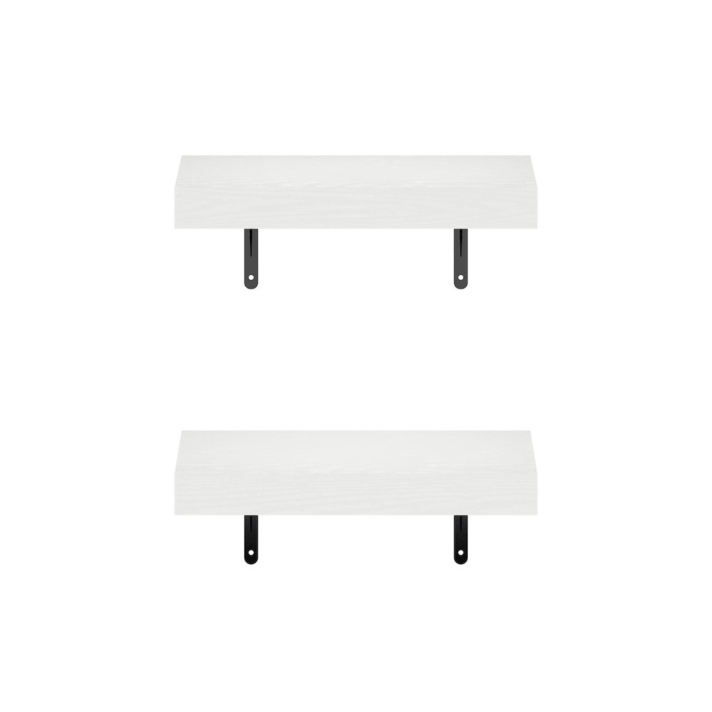 Tanna 15-Inch Wall Mounted Floating Display Shelves, White Texture, Set of 2. Picture 3