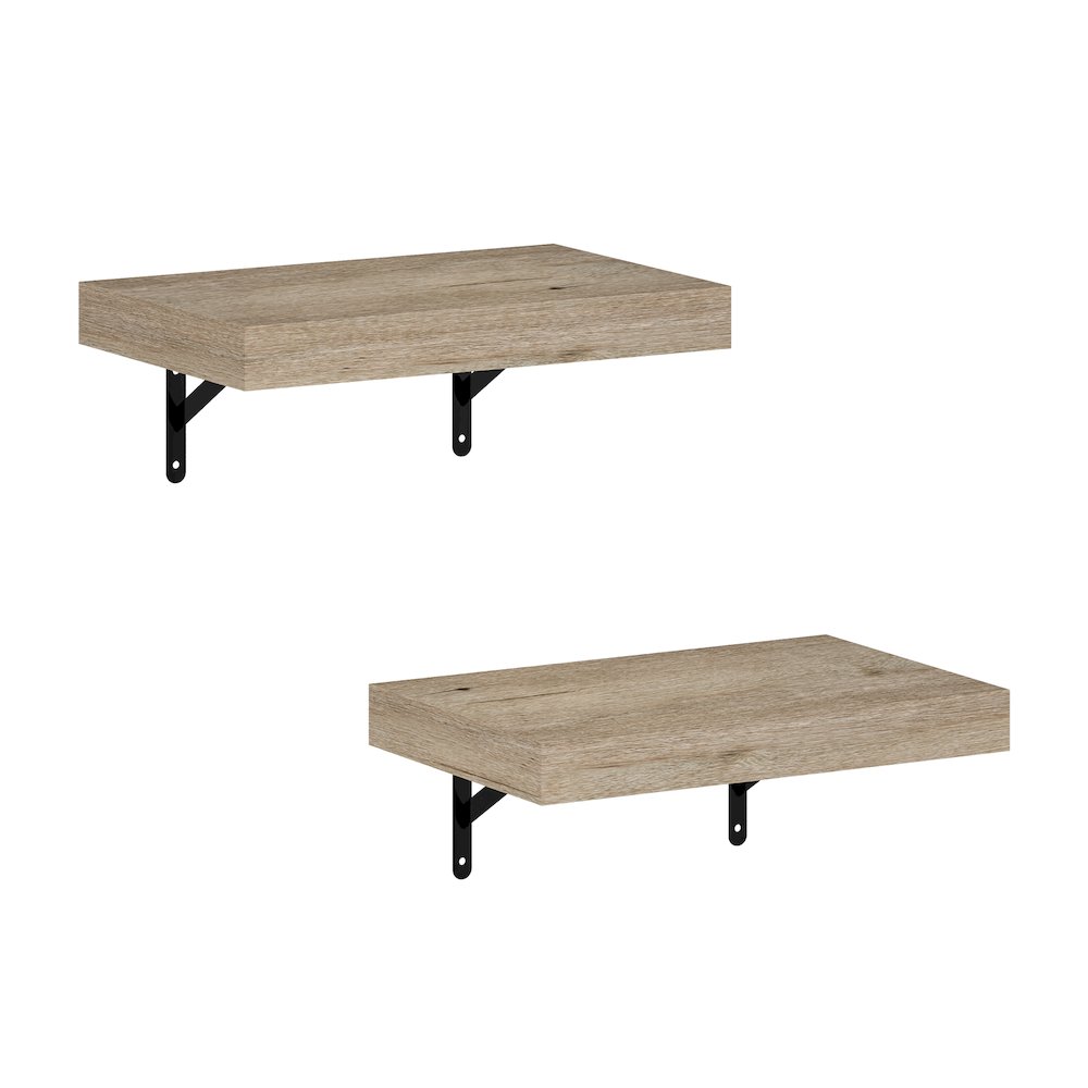 Tanna 15-Inch Wall Mounted Floating Display Shelves, Natural, Set of 2. Picture 1