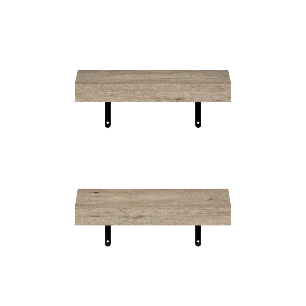 Tanna 15-Inch Wall Mounted Floating Display Shelves, Natural, Set of 2. Picture 3