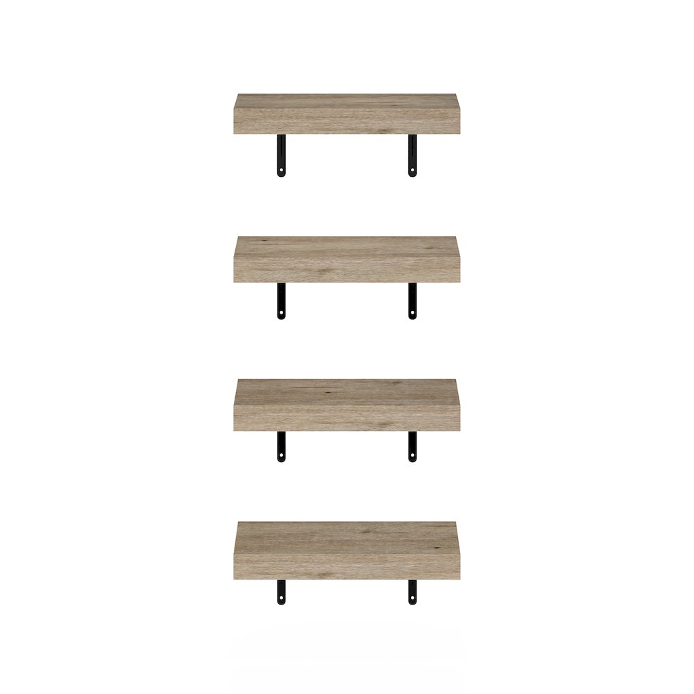 Tanna 15-Inch Wall Mounted Floating Display Shelves, Natural, Set of 4. Picture 3