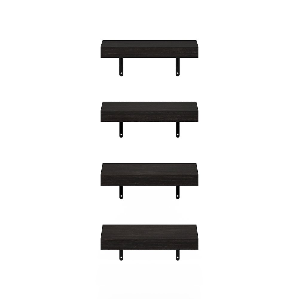 Tanna 15-Inch Wall Mounted Floating Display Shelves, Tobacco Oak, Set of 4. Picture 3