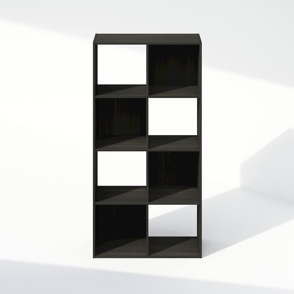 Pelli Cubic Storage Cabinet, Bookcase, Bookshelf, 8-Cube, Espresso. Picture 3