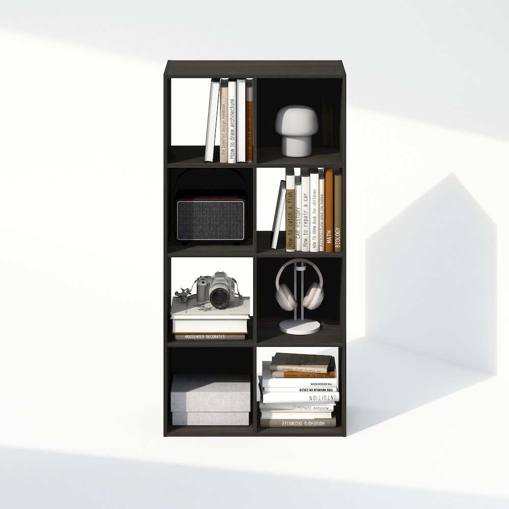 Pelli Cubic Storage Cabinet, Bookcase, Bookshelf, 8-Cube, Espresso. Picture 5