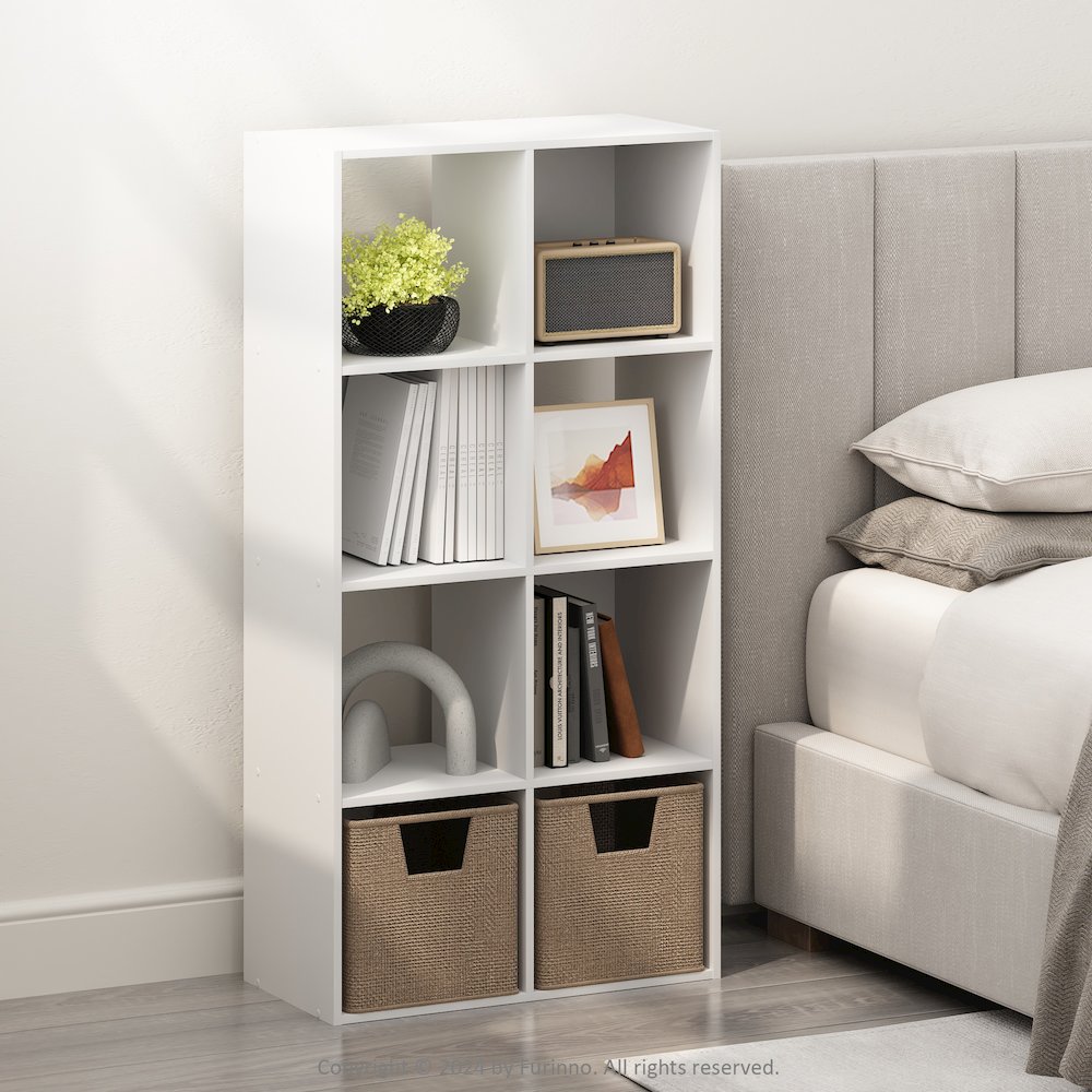 Pelli Cubic Storage Cabinet, Bookcase, Bookshelf, 8-Cube, White. Picture 6