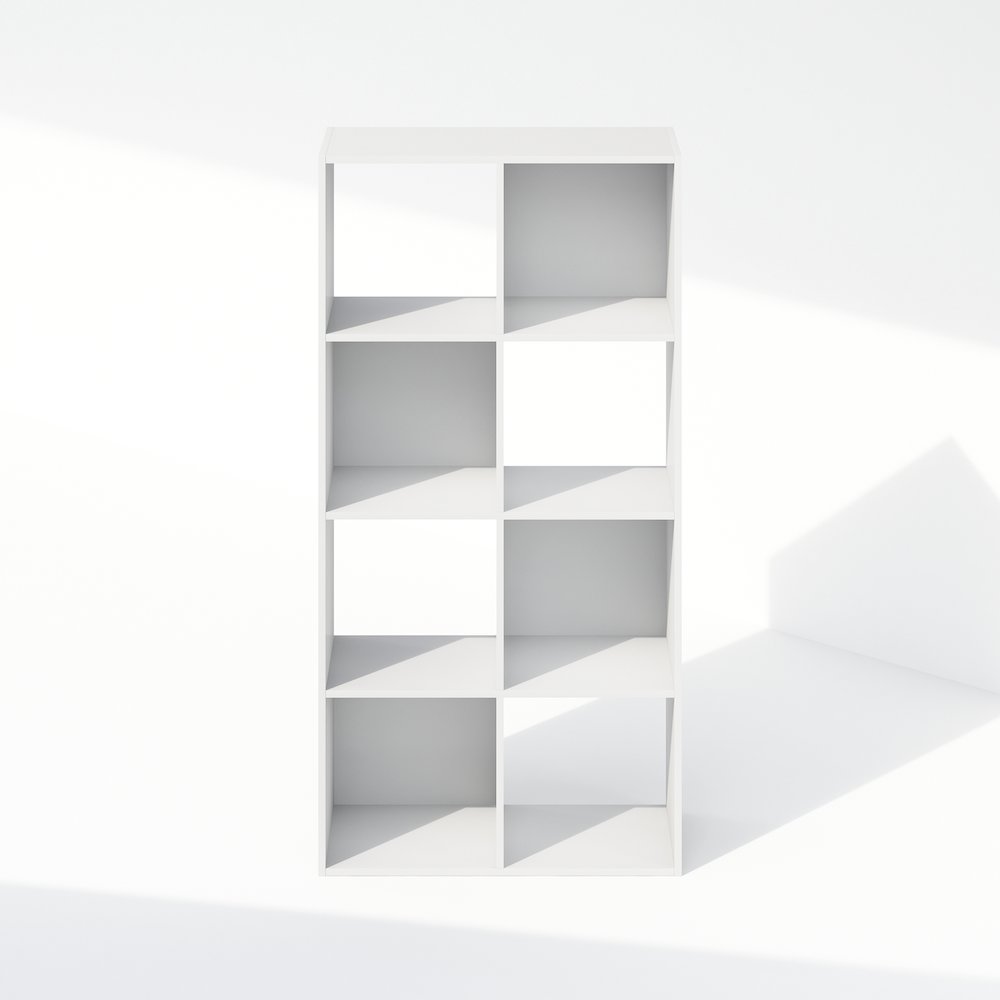 Pelli Cubic Storage Cabinet, Bookcase, Bookshelf, 8-Cube, White. Picture 3
