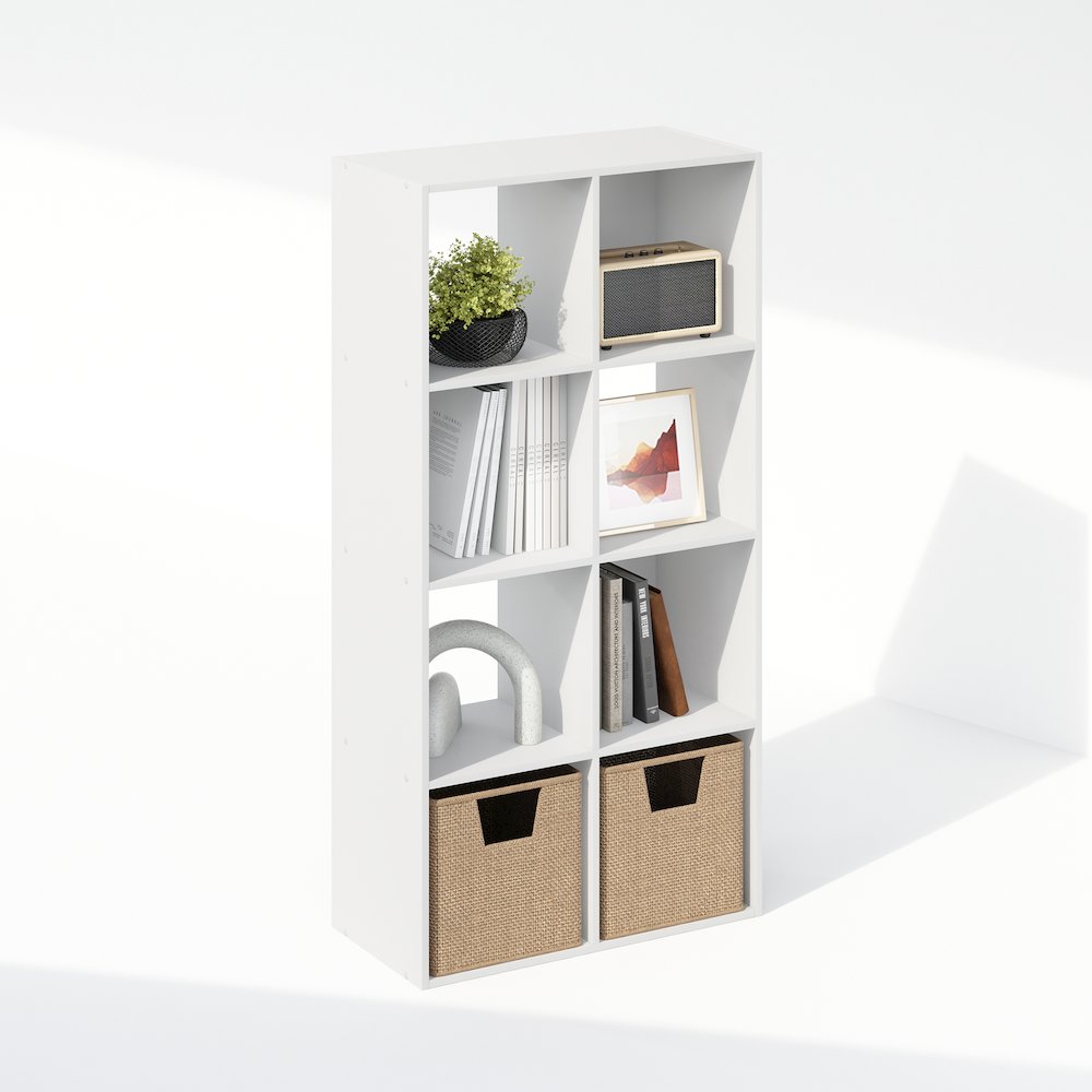 Pelli Cubic Storage Cabinet, Bookcase, Bookshelf, 8-Cube, White. Picture 4