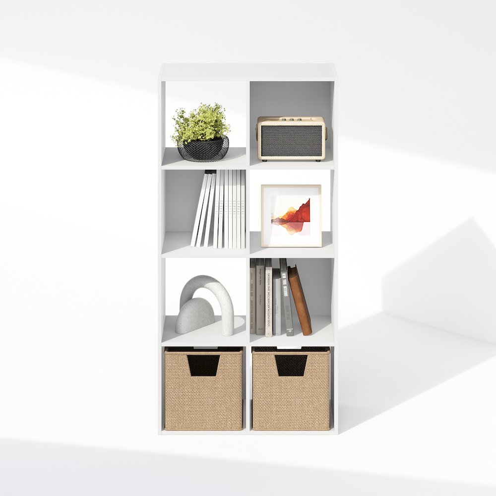 Pelli Cubic Storage Cabinet, Bookcase, Bookshelf, 8-Cube, White. Picture 5